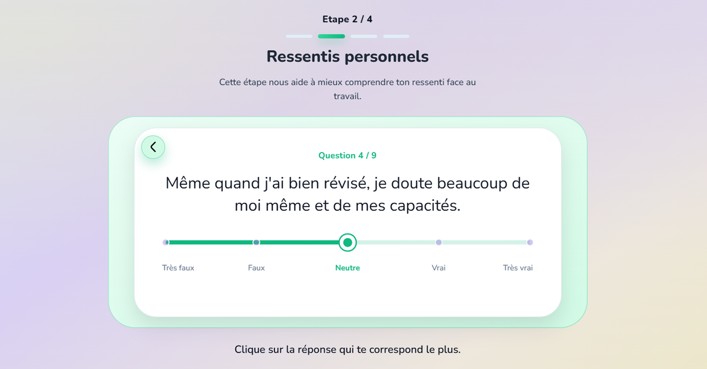 Questions du test de profil cognitif RayOnn